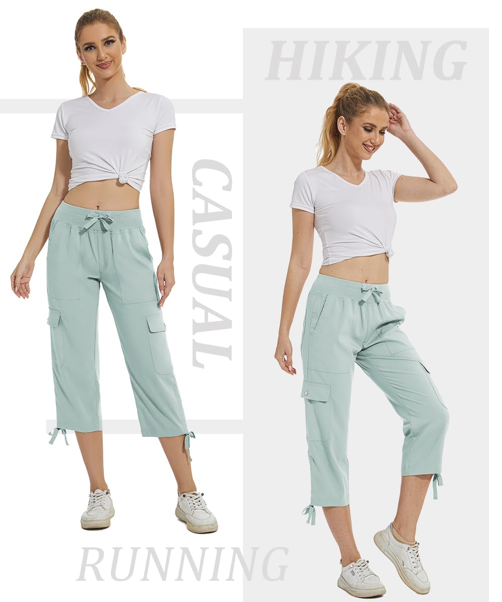 YuKaiChen Pantacourt de randonnée pour femme - Pantalon d'été décontracté avec poches