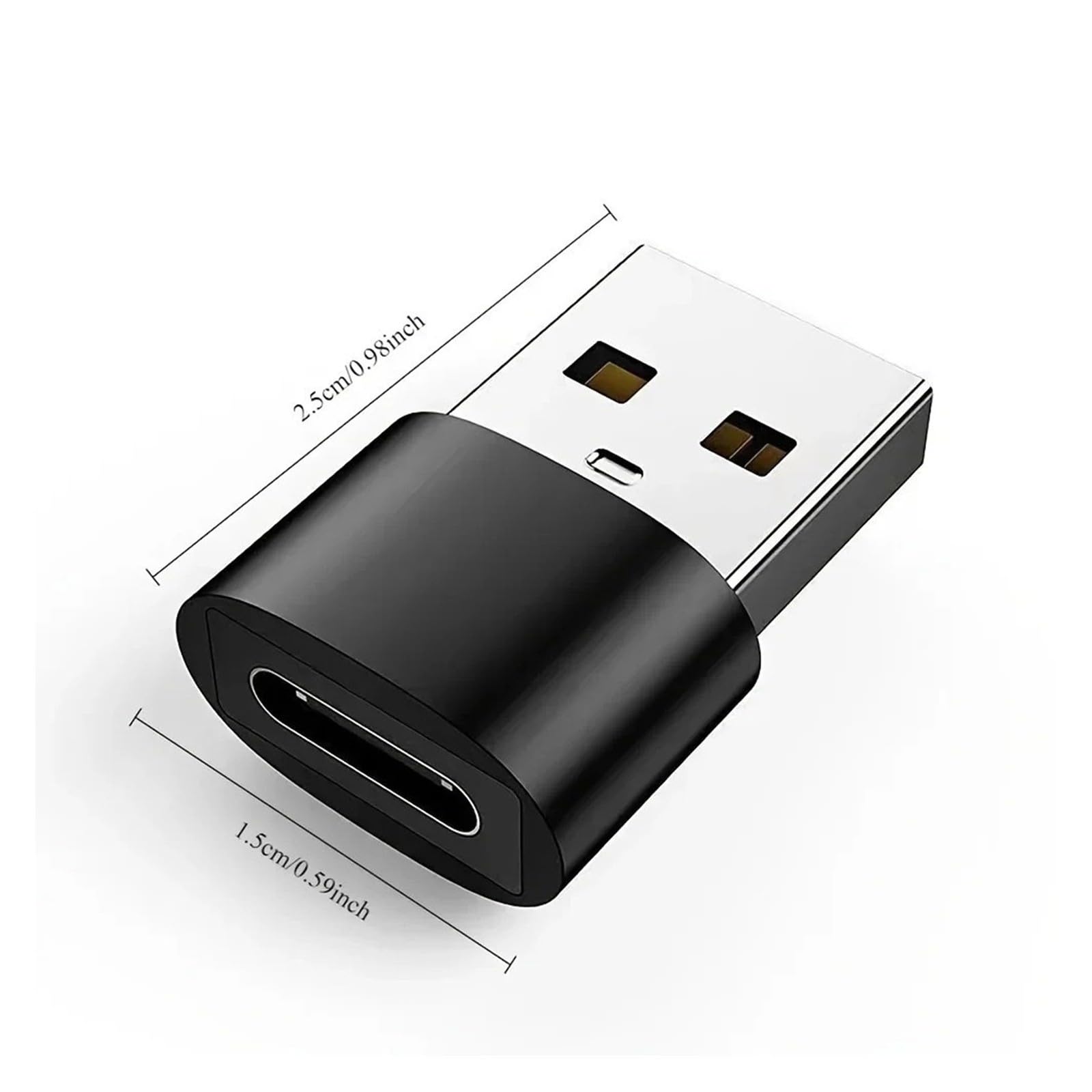 Confezione da 3 adattatori da USB-C femmina a USB maschio, ricarica rapida, convertitore OTG per iPhone 15 (USB 2.0 argento-3 pezzi)