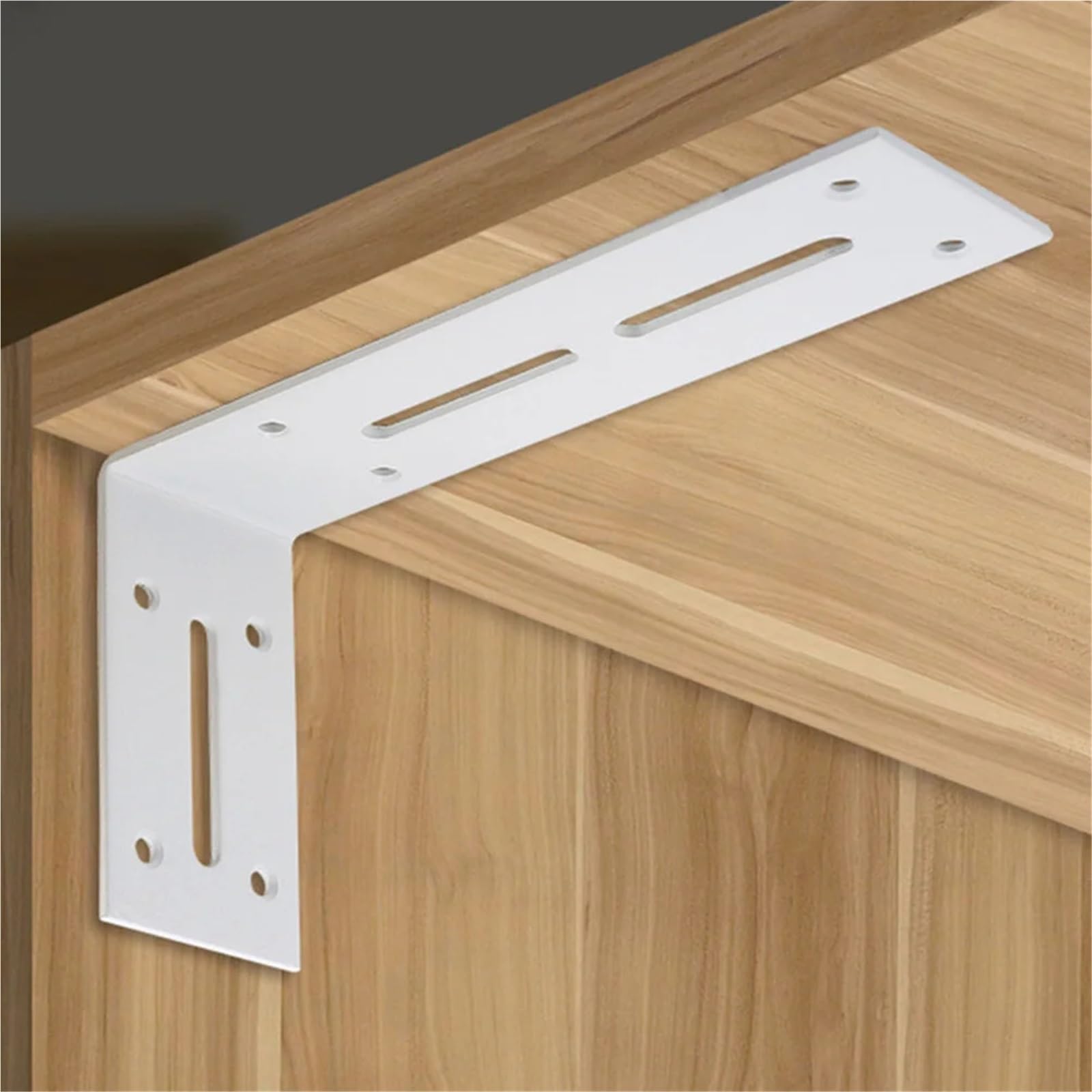 4 Stück L-förmige Eckhalterungen, verstellbare Eckregalhalterungen, robuste Regalstützen, Möbelbefestigung, Verbindungs-Hardware Für Arbeitszimmer und Garagen(Black,80 * 30mm)