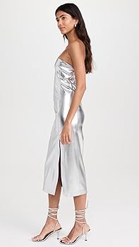 Alice+Olivia コート　新品未使用 Alice + Olivia Chara Faux-Leather & Mesh Dress | Saks Fifth