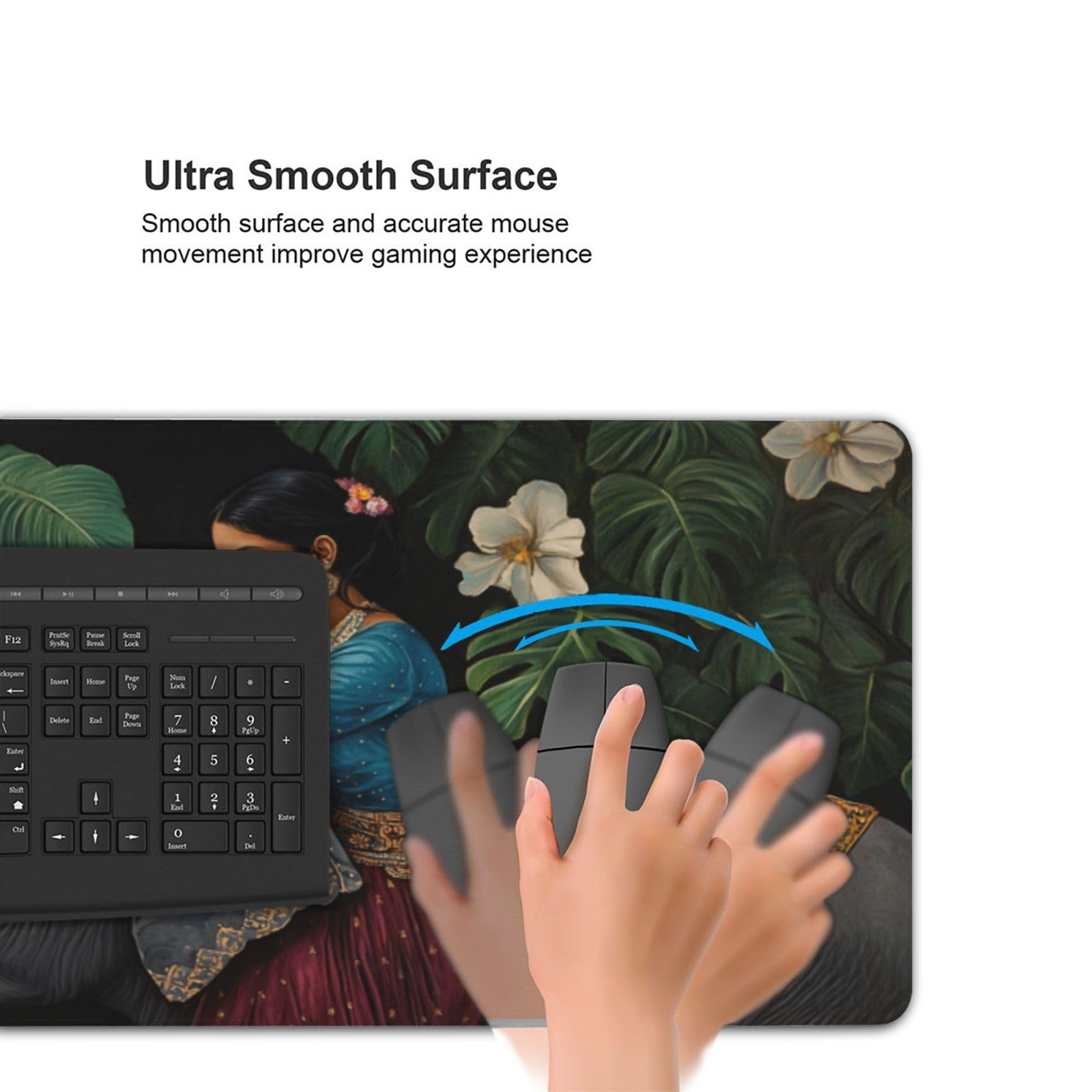 Ragazza Tappetino Mouse Gaming, 100X50CM Large Mouse Pad Elefante Tappetino Scrivania con Base in Gomma Antiscivolo, 1000X500 MM XXL Mousepad Gaming Accessori per Home Ufficio Decor, Regalo Donna -757