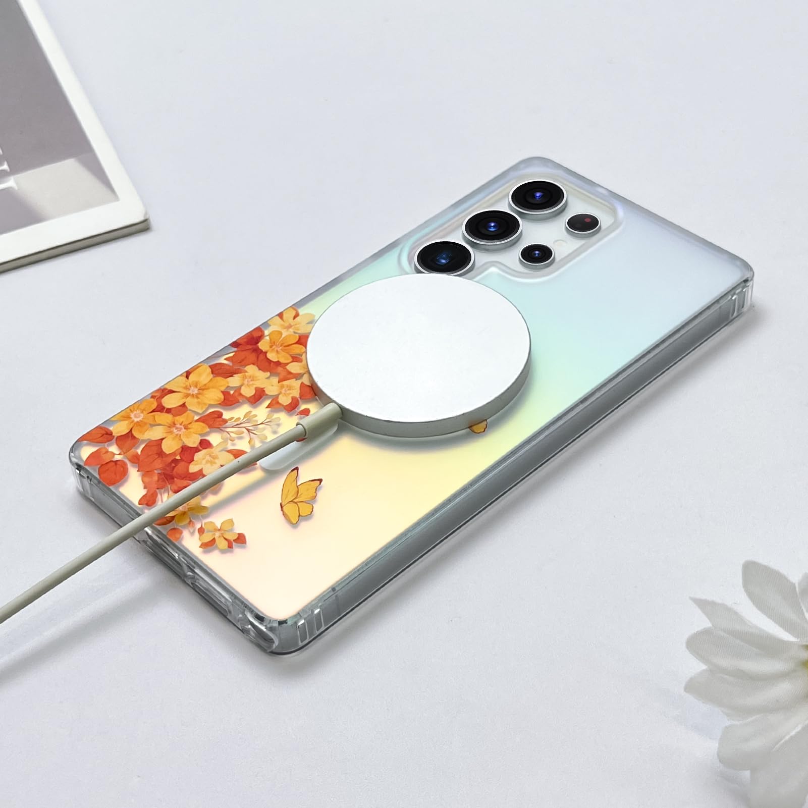 SAKUULO Custodia magnetica iridescente per Samsung Galaxy S25 Ultra