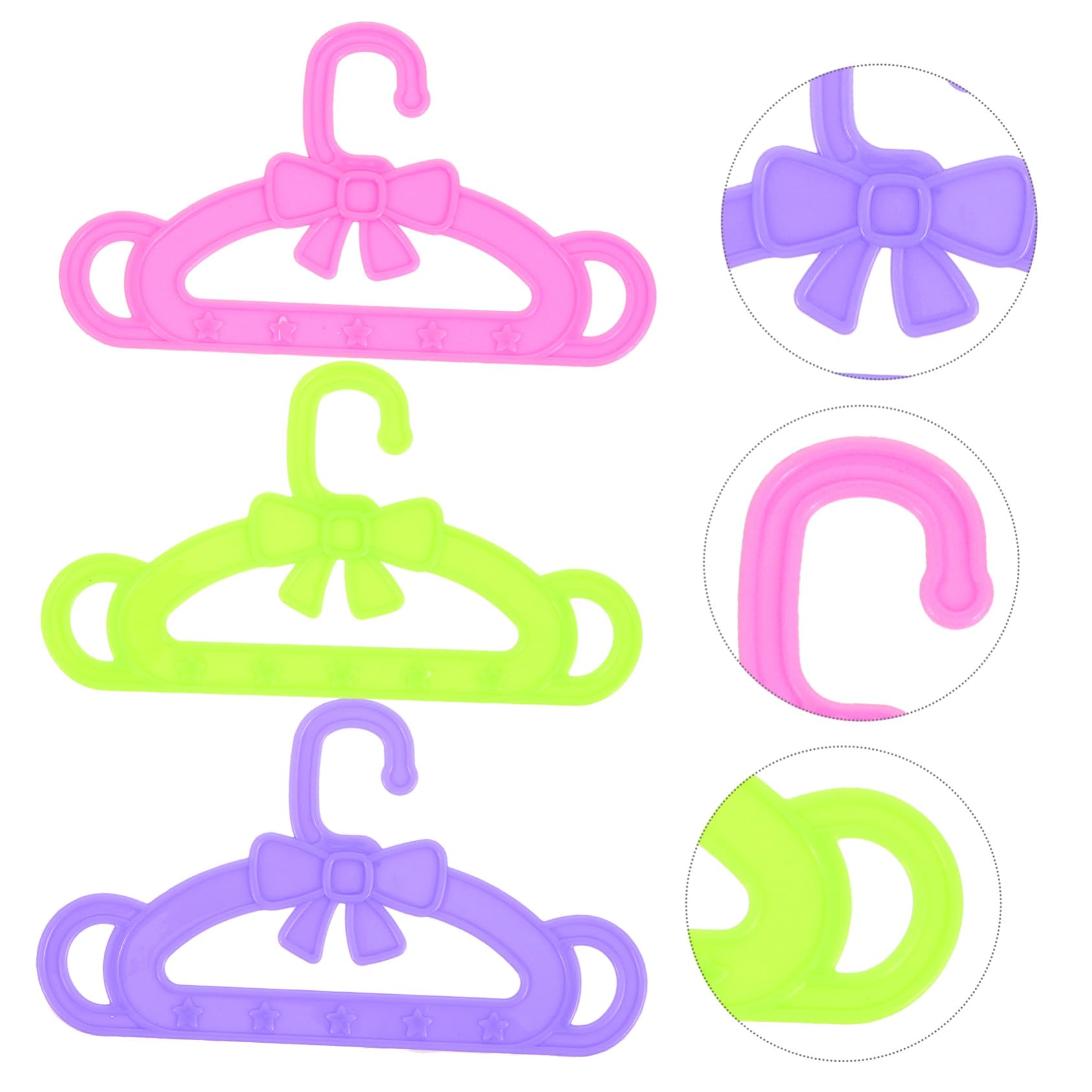 Perchas Piezas Ropa Muñecas 15 de 18 para Pulgadas | Plástico, Rosa Verde y Morado, para Prendas de Muñeca, Accesorios para Baby y Kids, Navidad y Año