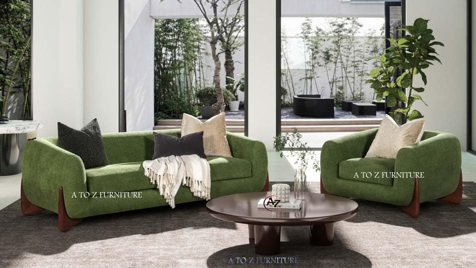 Image of A to Z Furniture Classic Chesterfield Sofa Set Luxury Chesterfield Sofa in for Home Living Room & Office (Green 3+1)