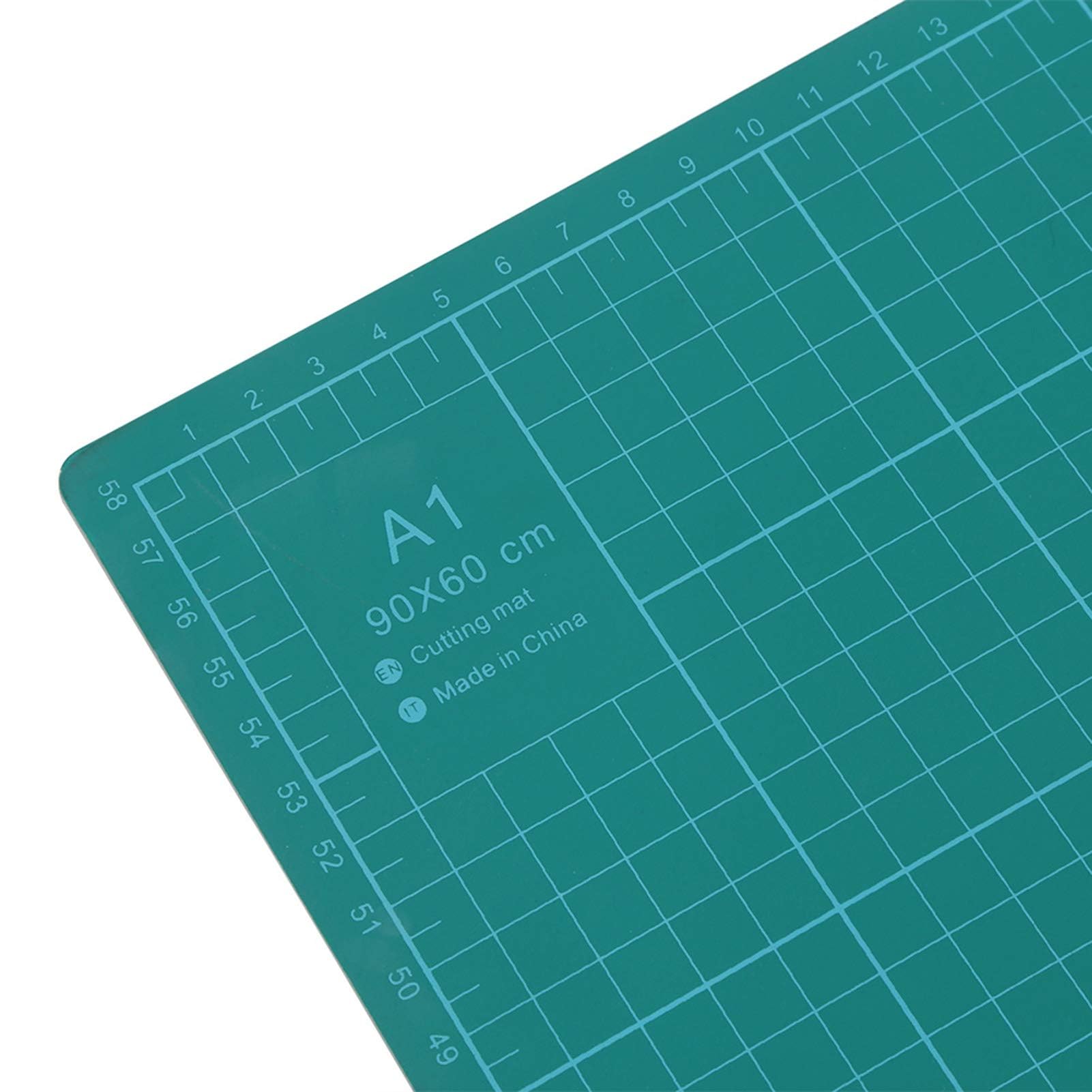 A1 Schneidematte, 60 x 90 x 0,5 cm 5-lagiges Dickes Selbstheilend PVC Schneideunterlage Schreibtischunterlage mit Doppelseitiges Design für Zwecke Schreiben Malen Schnitzen Grün