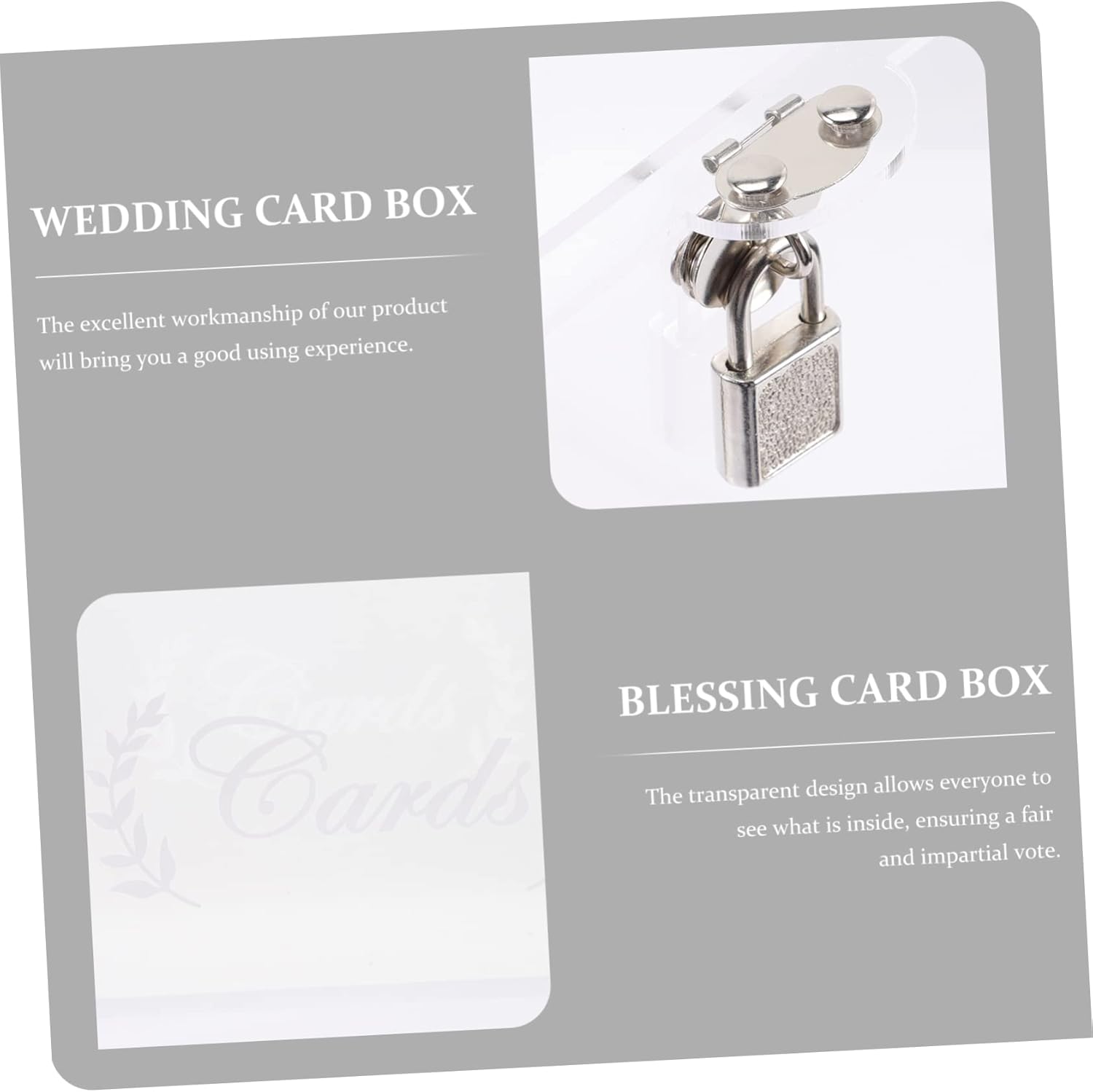 Memory Card Box for Wedding Acrylic Letter Box Blessing Card Holder Wedding Party Supplies