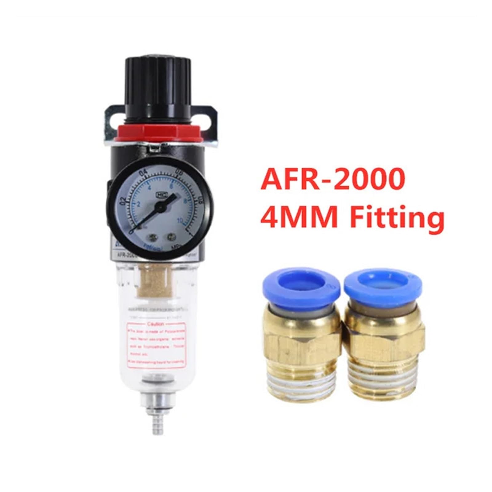 AFR-2000 filtr pneumatyczny urządzenie do uzdatniania powietrza regulator ciśnienia sprężarki zawór redukcyjny ciśnienia oddzielenie oleju i wody manometr AFR2000 (AFR-2000 PC-4MM, Fiber filt