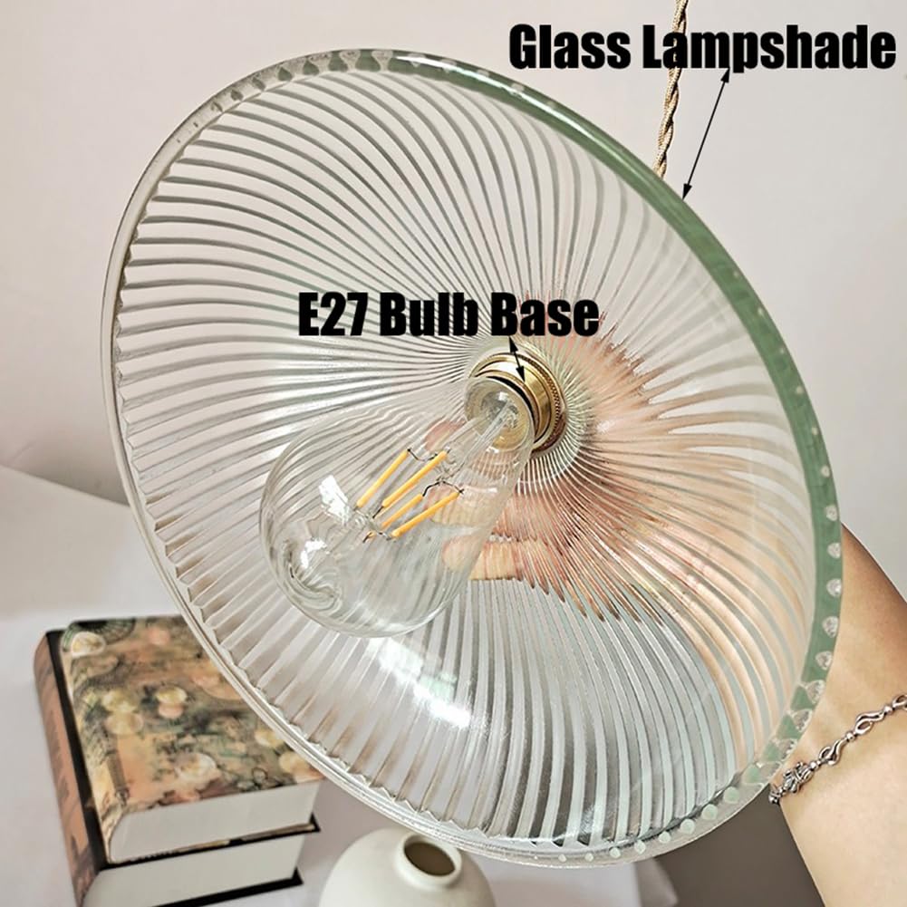 Nowoczesna lampa wisząca z przezroczystego szkła, w stylu vintage, idealna na wyspę kuchenną, stół jadalny, blat barowy lub wejście.