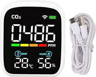 Gavigain Monitor de qualidade do ar interno 8 em 1, monitor portátil de CO2, testador de qualidade do ar - monitor de ar limpo de espaço confinado, monitor de qualidade do ar interno para casa, escritório, escola