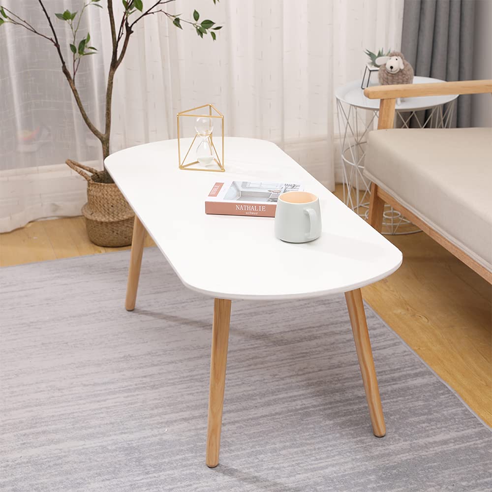 HUOLE - Mesa de Comedor Rectangular escandinava, diseño de Madera para 4 a 6 Personas, Blanco, 110 x 50 x 45 cm, Color Blanco