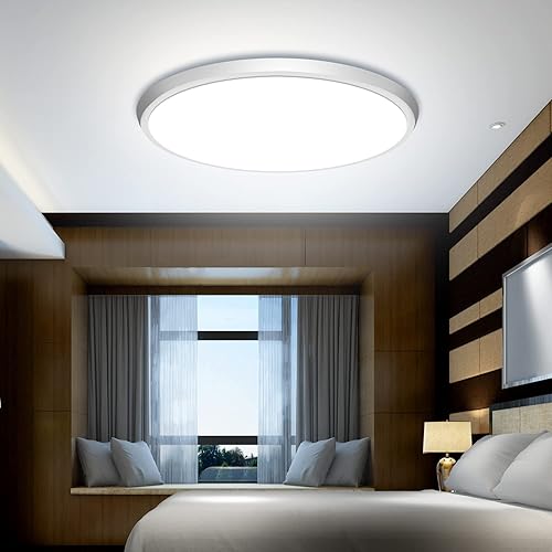 Miniatura 9 de Lámpara de techo LED de montaje empotrado, 2400 lm, luz de techo LED súper delgada de 12 pulgadas, lámpara de techo de 5000 K para dormitorio, sala