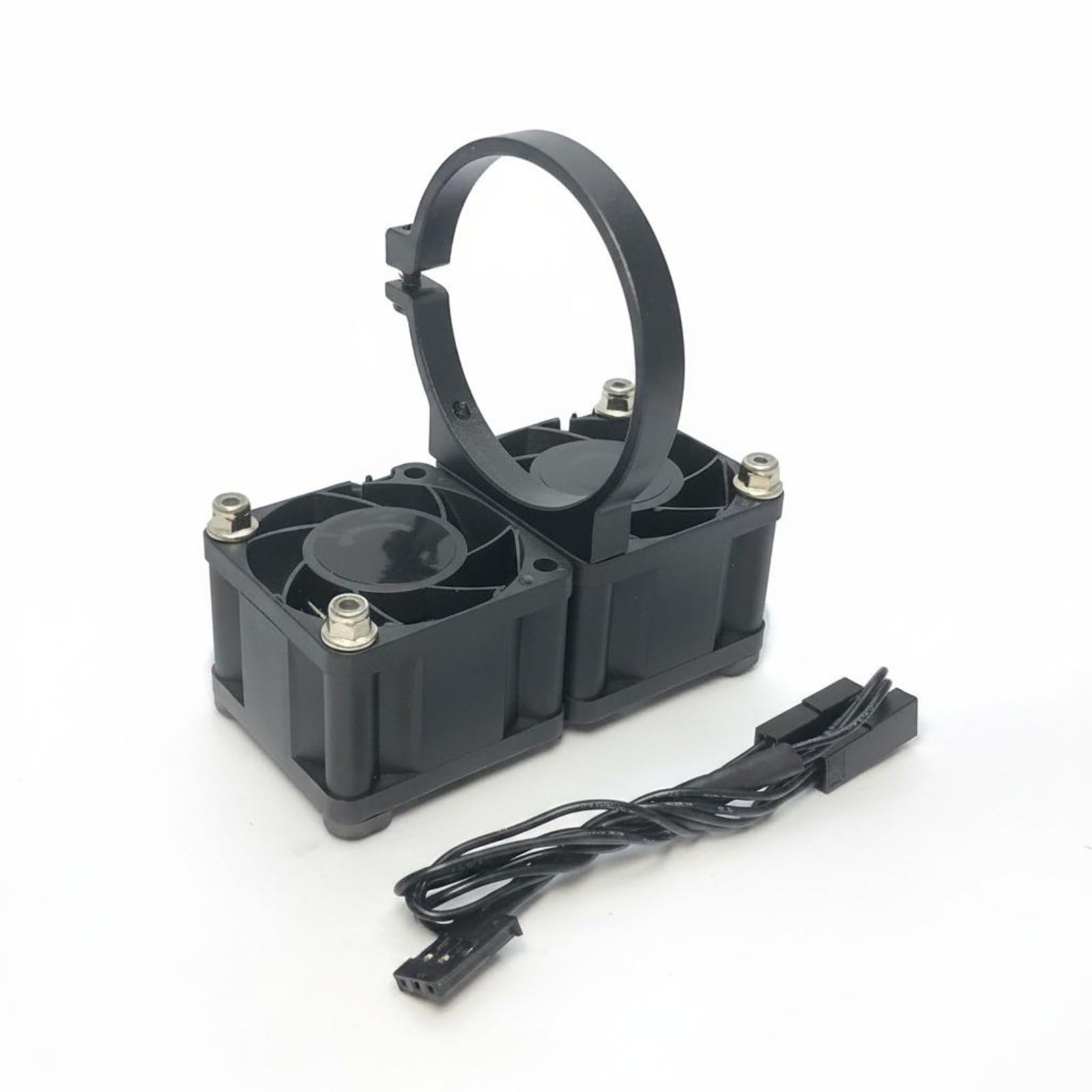 Heat Dissipation Brushless Engine Cooling Bracket Overheat Protection RC Engine Cooling Fan Sturdy for High Speed Driving, Black-image-32