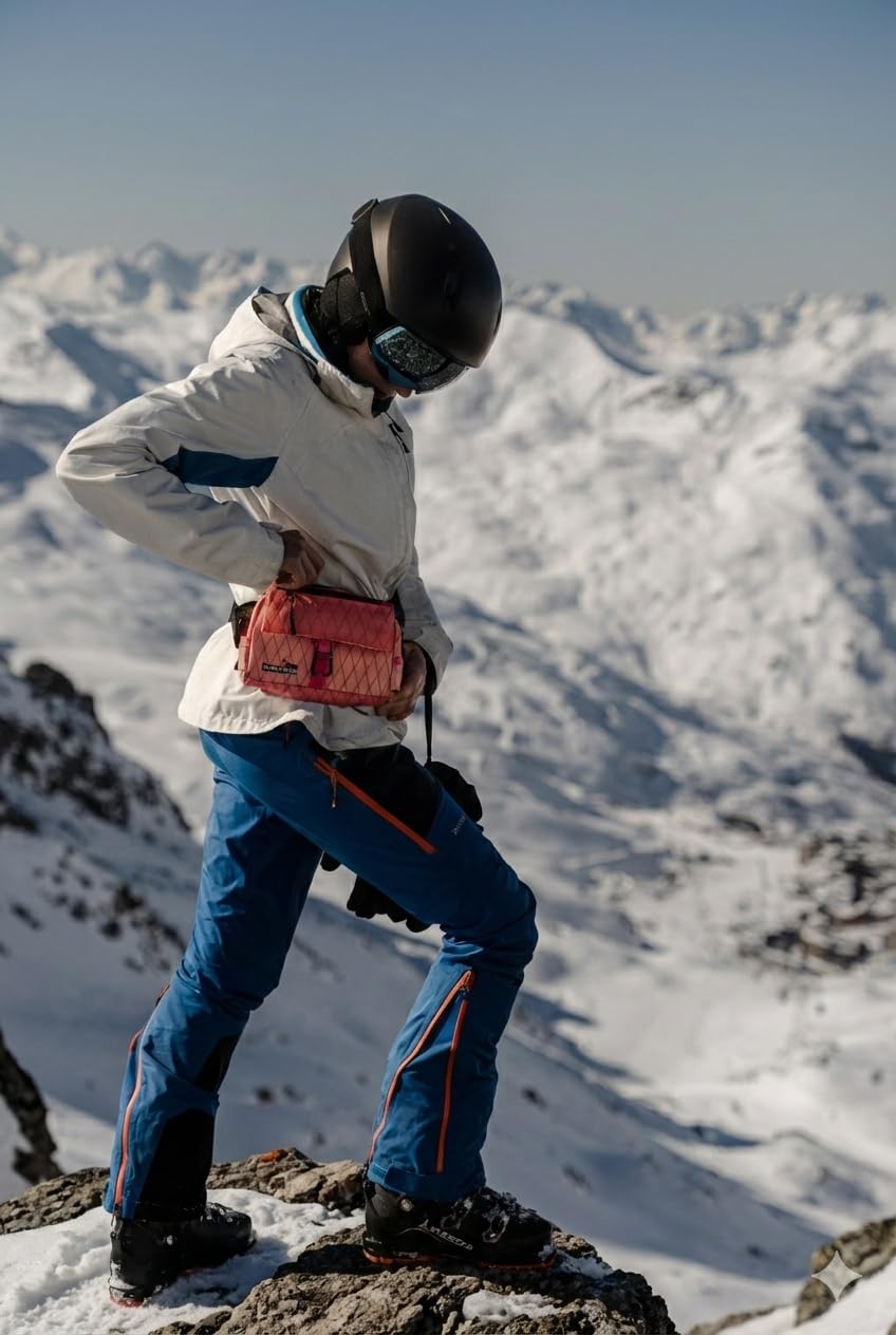 Seven Peaks Wodoodporna torba przeciwkradzieżowa z wieloma przegrodami, regulowana sportowa saszetka biodrowa dla mężczyzn i kobiet, idealna do podróży, biegania, wędrówek i jazdy na rowerze, Różowy
