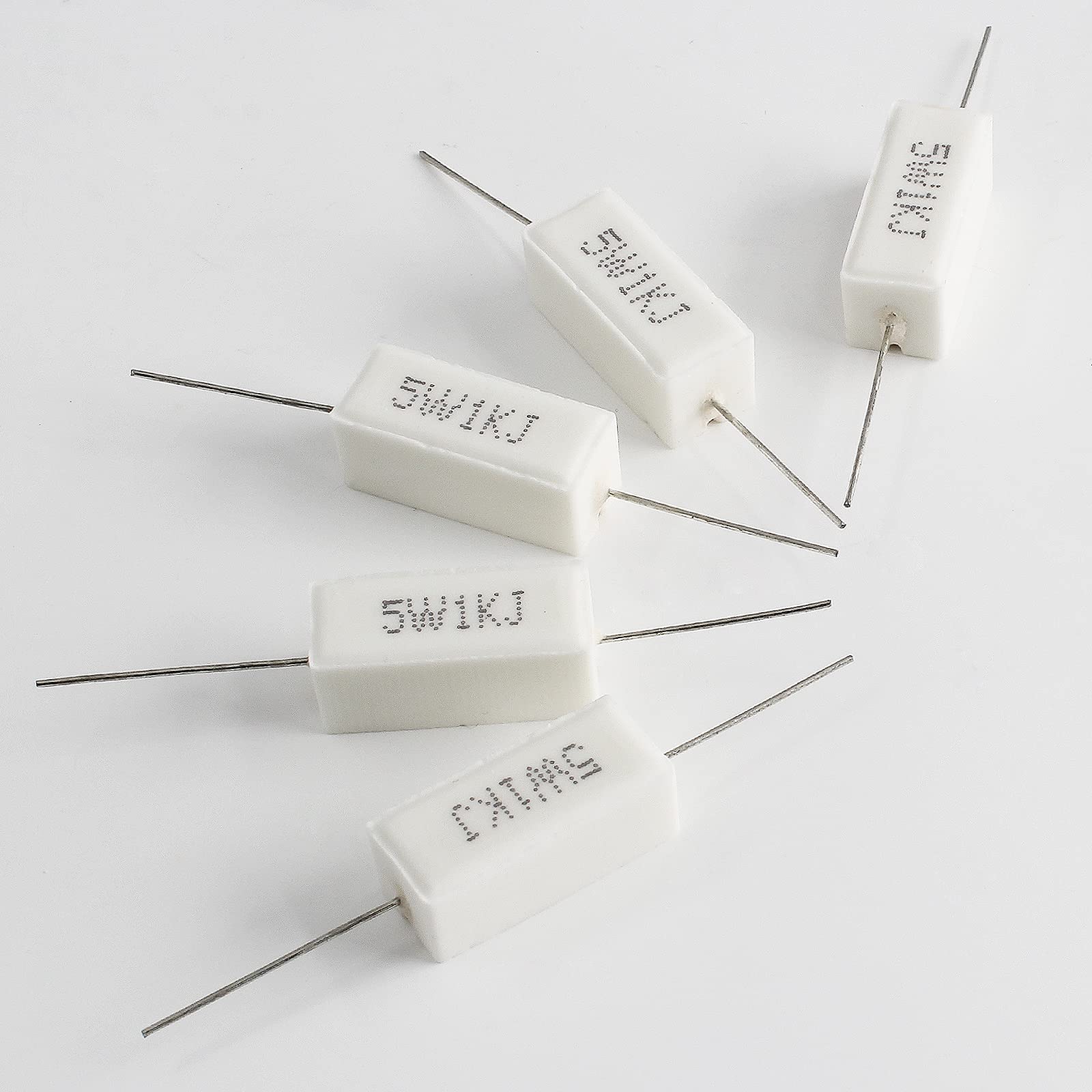 10 Pieces 5W 10 Ohm Cement Resistors - 5% Tolerance - Flame Resistant
