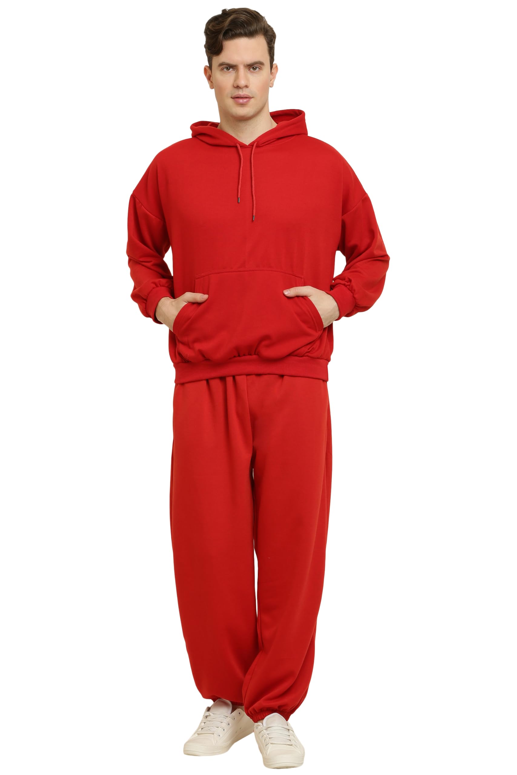 Elegance Men's Fleece Long Sleeve Pullover Hoodies Set Full Length Winter Nightwear Pajama and Hoodie Set Tracksuit (3XLto 10XL) (7 Colours)-image-17