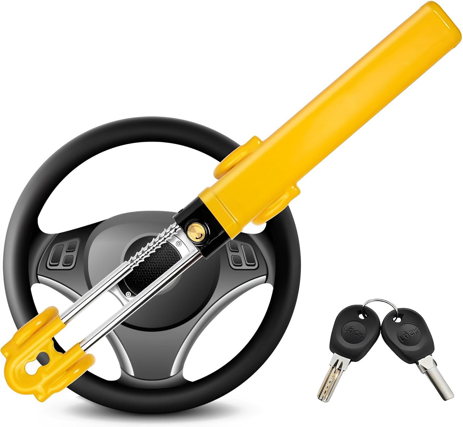 Heavy Duty Anti-Theft Car Steering Wheel Lock with 2 Keys Universal