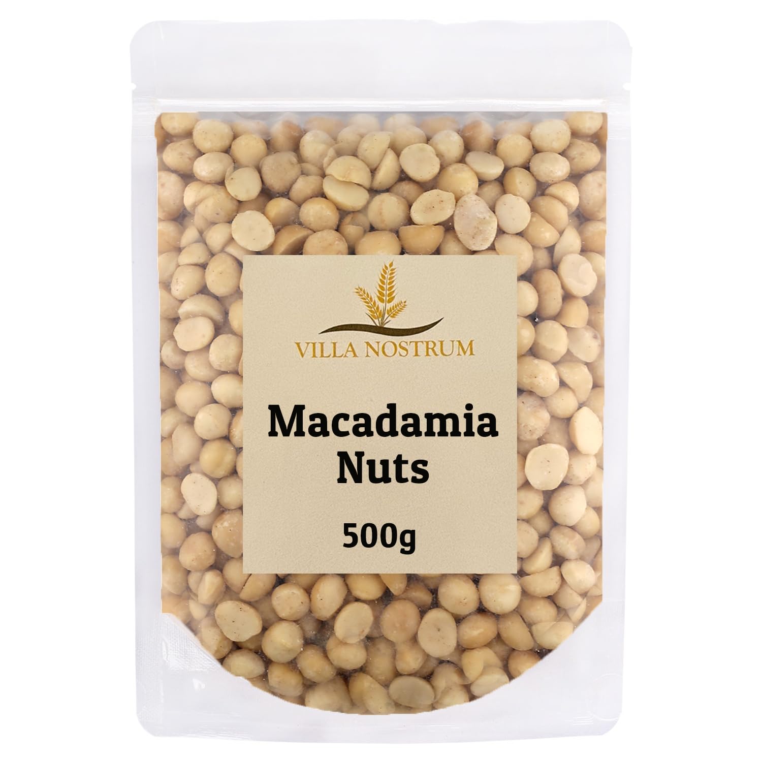 Macadamia Nuts 500g by Villa Nostrum Perfect for Snacking | Vitamin & Mineral Rich Superfood | Delicious Buttery Flavor, High in Fiber
