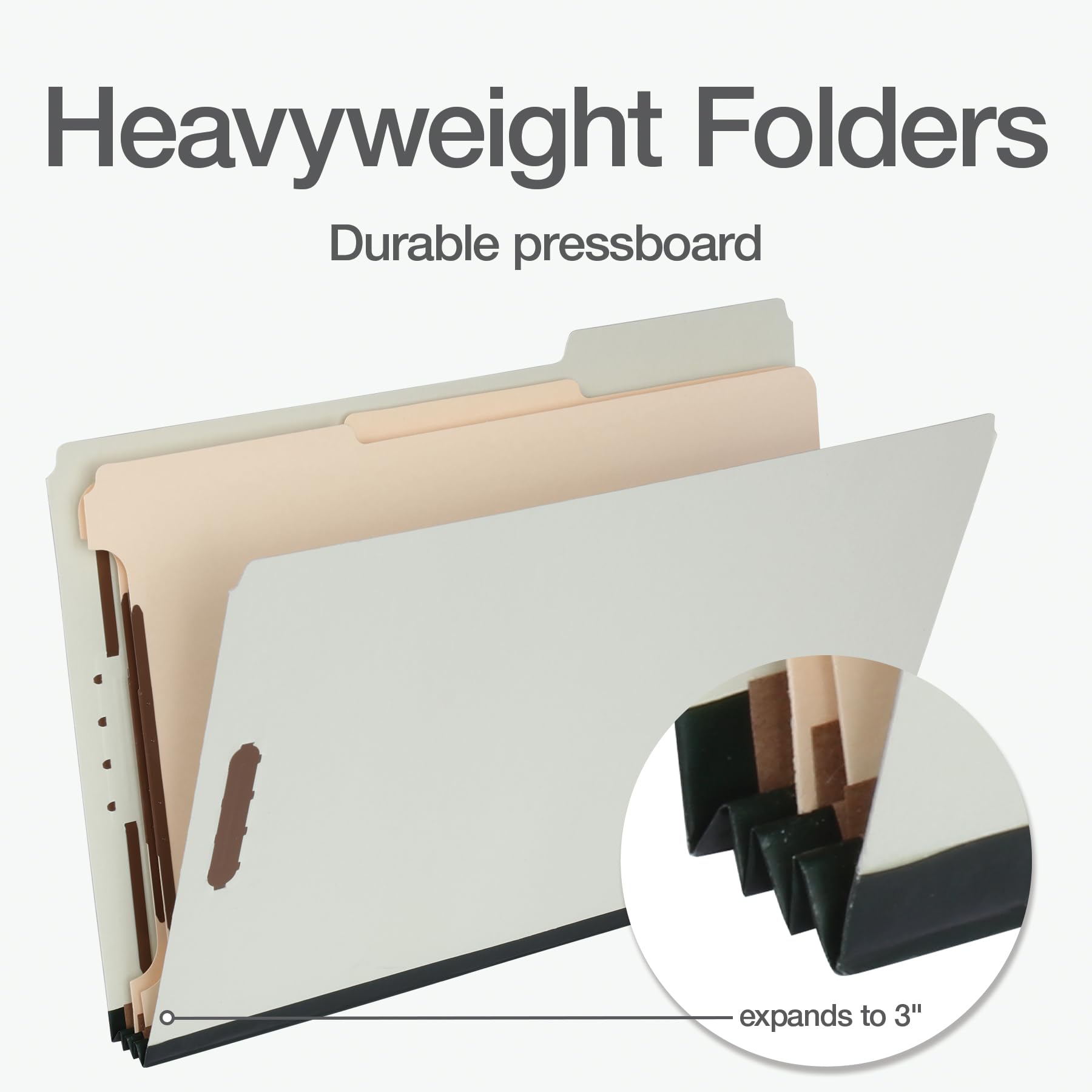 Pendaflex Pressboard Classification Folders – Legal Size, 6 Fasteners, 2 Dividers, Light Green, 10/Box