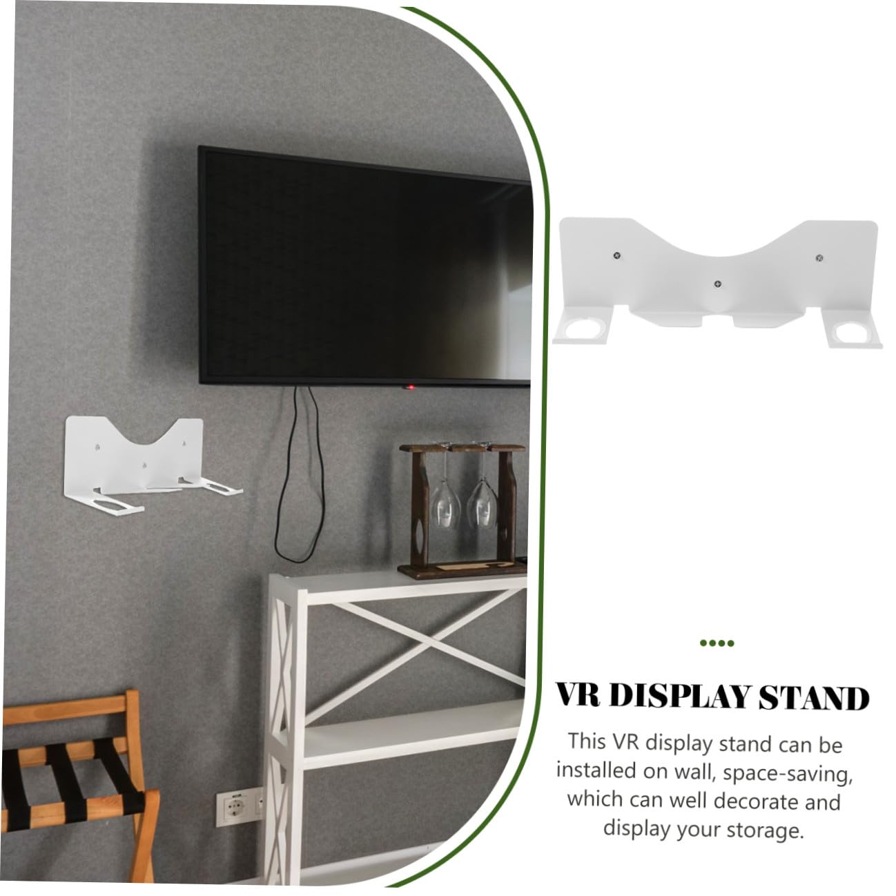 SHINEOFI Supporto a Muro per Visore VR e Controller VR – Salvaspazio Design Affidabile e Installazione Facile per Uso Quotidiano e Negozi
