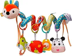 Mobile Espiral para Berço e Carrinho Fofo Elefante e Amigos Chocalhos e Texturas para Bebê (Alce, Único)