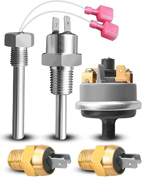 Pool Heater Repair Kit Fit for Master Temp and Max E Therm Pool Heaters, Replace 42002-0024S 42001-0053S 42001-0060S 42002-0025S 42001-0063S, Include Stack Flue Sensor Thermistor Switch