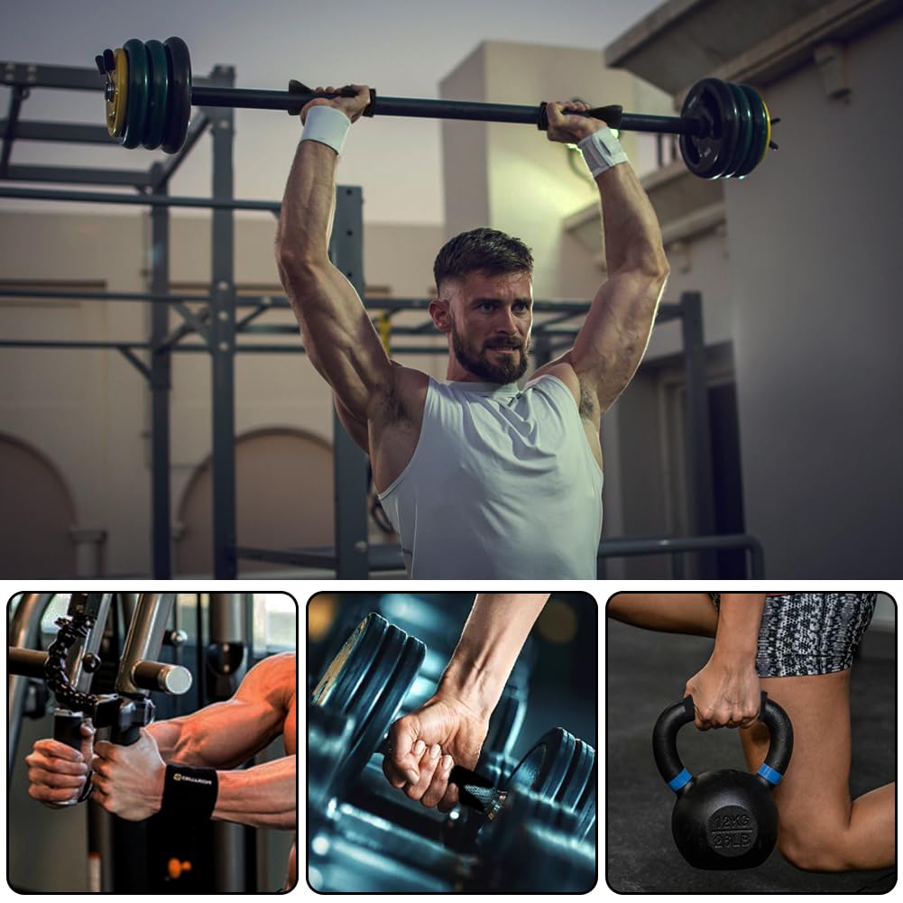 Cinghie da Polso per Sollevamento Pesi, Ganci per Trazione, Multi Grip per Allenamento Forza Powerlifting