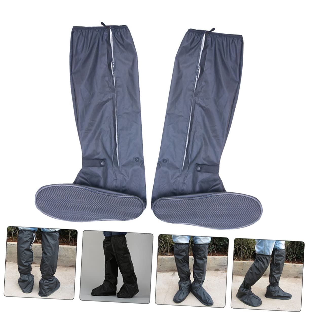 Botas De Impermeables Cubrezapatos Engrosados Diseño De Cubrezapatos Portátiles para Ciclismo Lluvioso Antideslizantes y Plegables