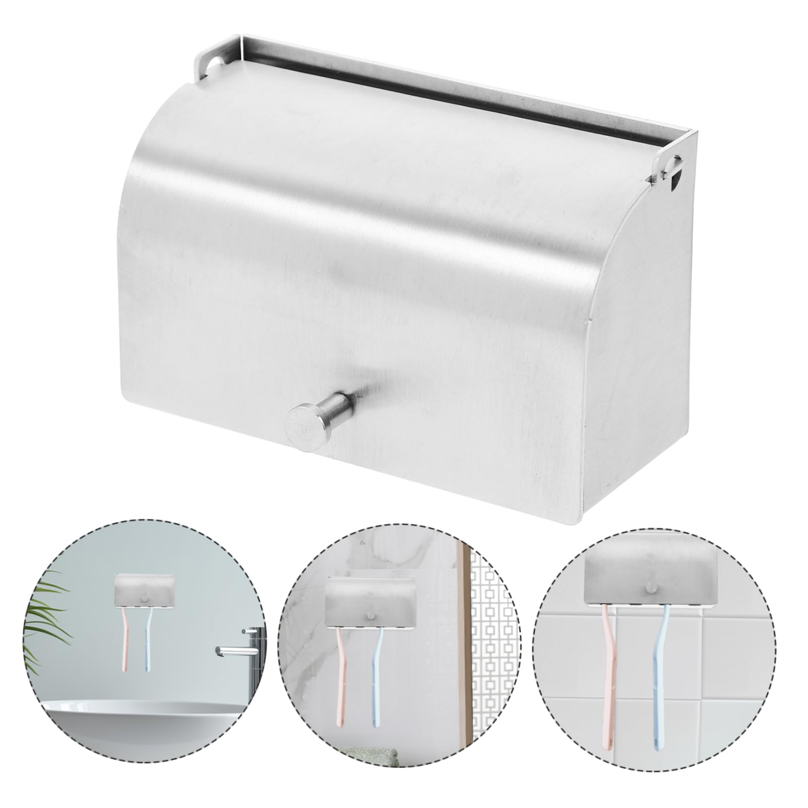 MAGICLULU 5 Pz portaspazzolini Organizzatore spazzolini da denti Portaspazzolino con copertura spazzolino denti Forniture per la casa organizer da parete Acciaio inossidabile 304 spazzolato