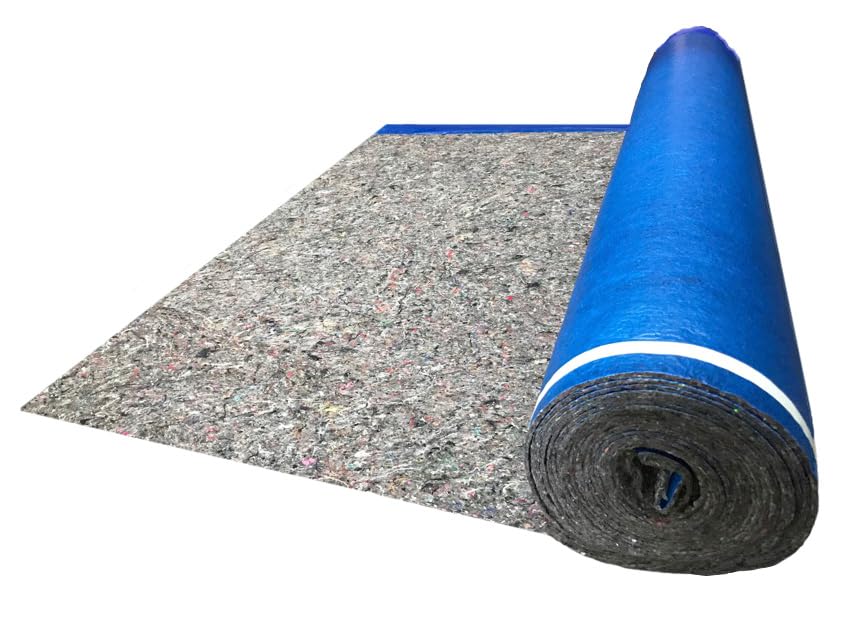 Image of AMERIQUE 200SQFT Super Quiet Felt Underlayment Heavy Duty 3mm Padding with Vapor Barrier & Tape, Royal Blue, Pk of 2, 100SQFT Per Roll
