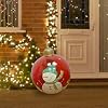 MONEYN 24 Inch Giant Outdoor Xmas Inflatable Oversized Decorated Ball, Light Up PVC Inflatable Christmas Decor Ball with LED Light for Festive Christmas Yard Decoration E C