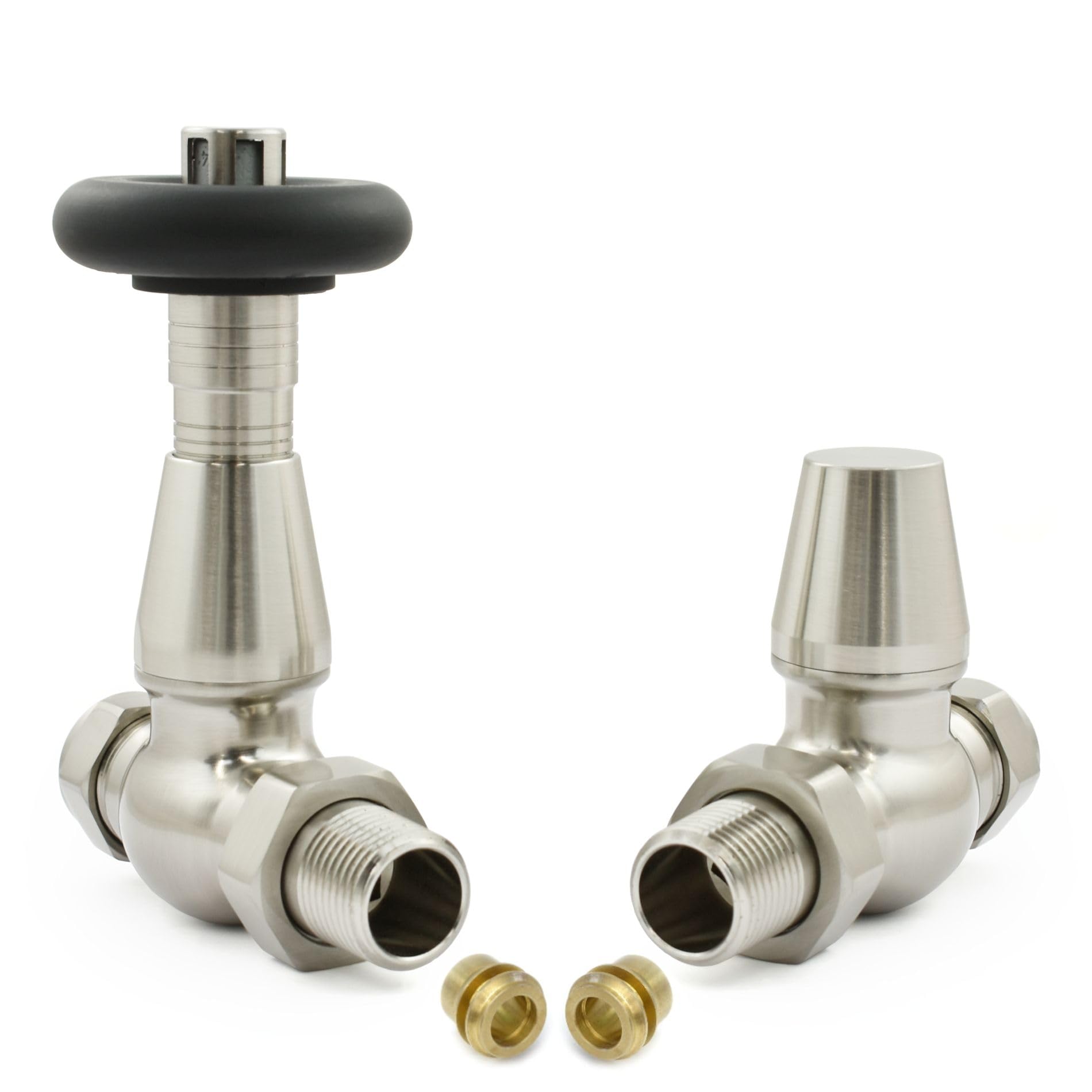 Hot Flow | Jordan Straight Thermostatic Radiator Valve 10mm Compression (Satin Nickel)