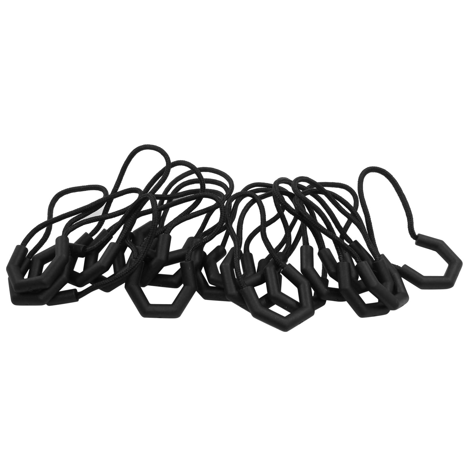 Kemcatui 20Pcs U Shaped Zipper Pulls, Nylon Zipper Pull Cord Black Zipper Pull Tab, Soft Zipper Pull Extension for Backpack, Handbag, Luggage, Purse