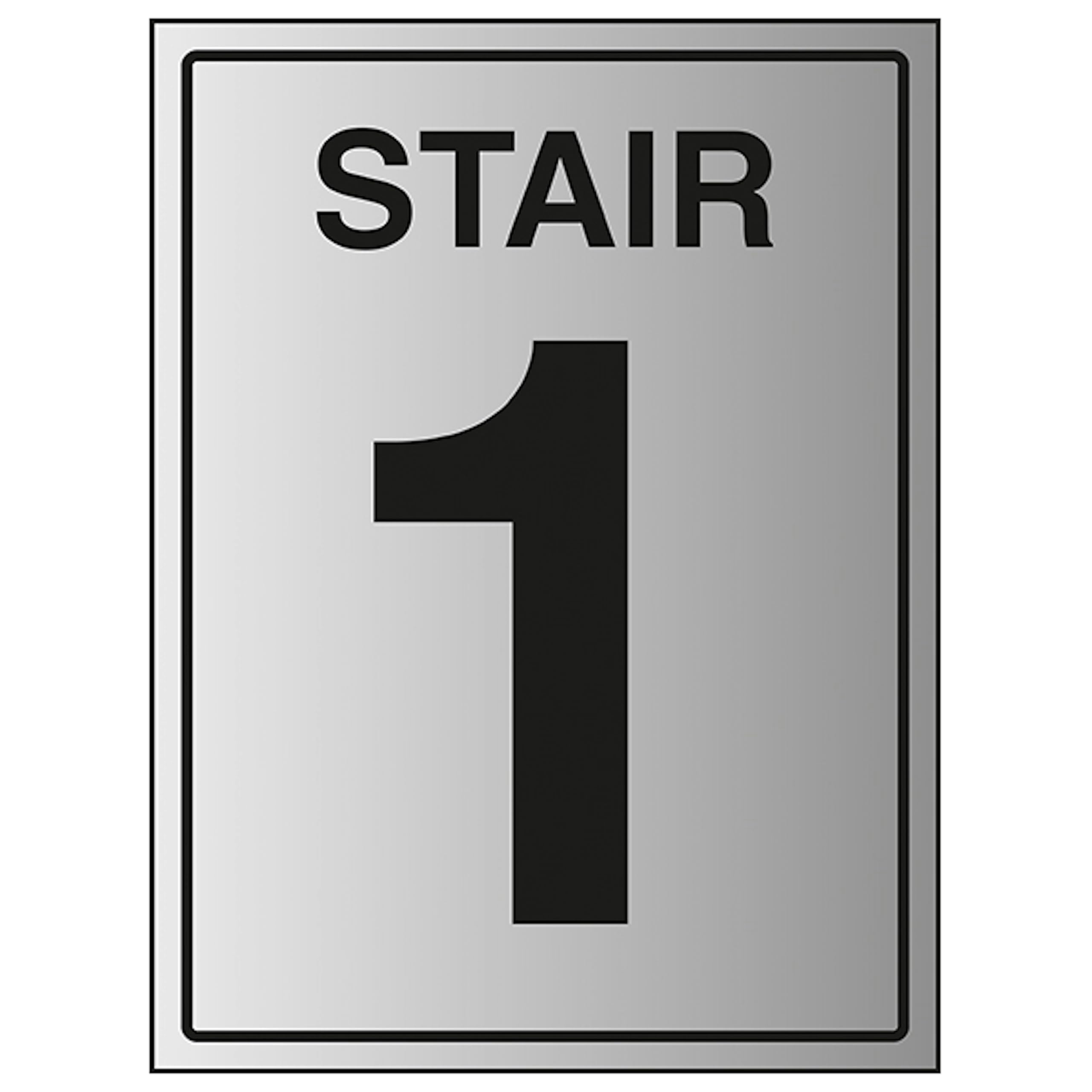 V Safety Stair 1 150 x 200 mm - 1.6mm Aluminium Effect Rigid Plastic Safety Sign