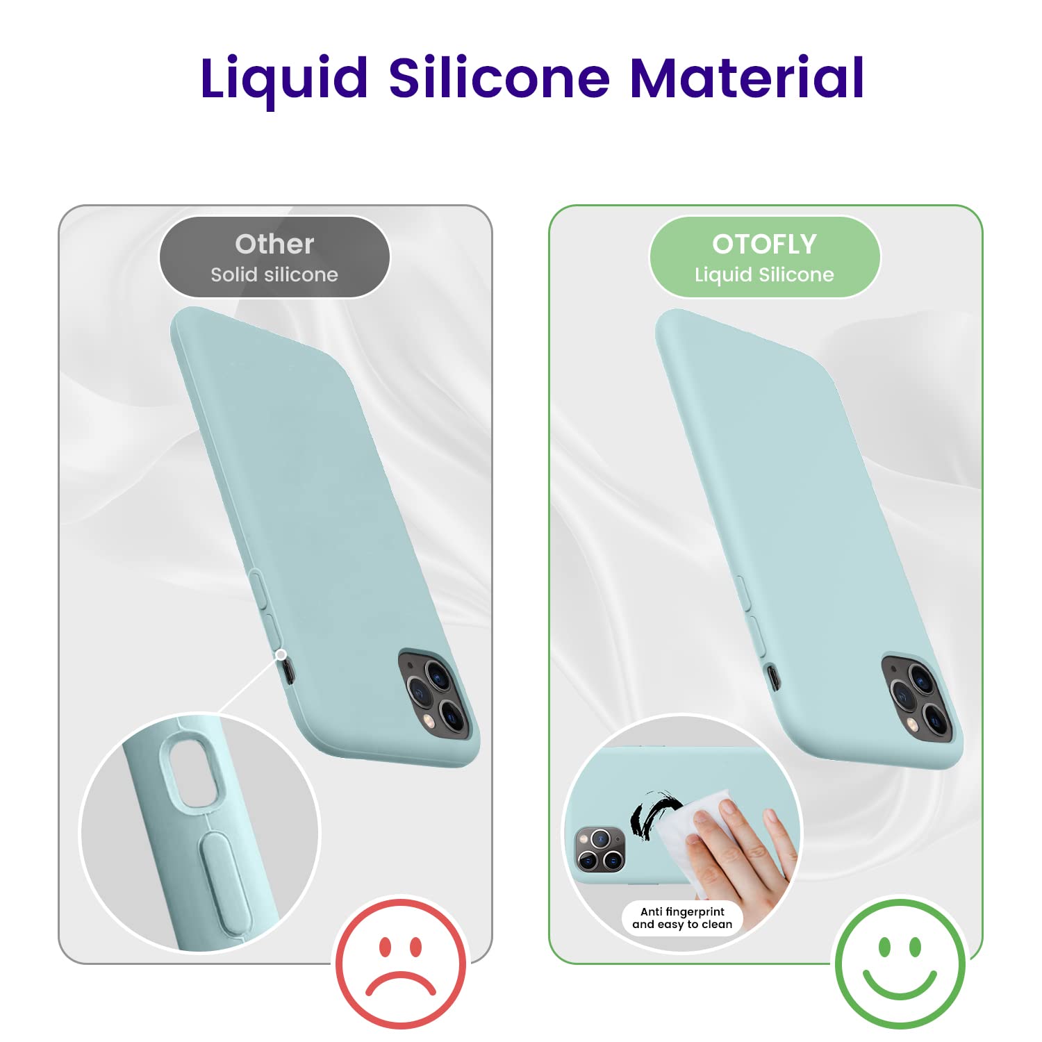 Funda Magsafe Iphone 14 Pro Funda OTOFLY IPhone 14 Pro - Silicona Líquida, MagSafe, Protección Cámara, Azul Tormenta Funda Azul Tormenta