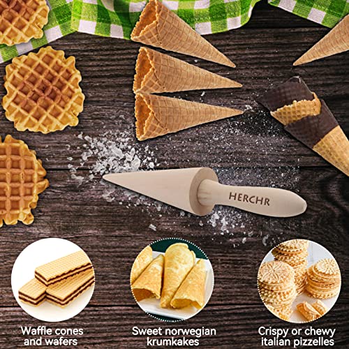 Wood Cone Roller Pizzelle Roller Krumkake Ice Cream Cone Roller Mold Natural Waffle Cone Roller Wooden Mini Waffle Cones Pastry Decorating Baking Tool #TOP2