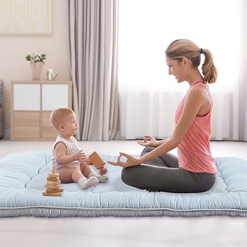 Miniatura 7 de Natsukage Colchón de suelo grueso para dormir, colchón futón para adultos, colchón plegable, cama de invitados, colchón de campamento, tamaño