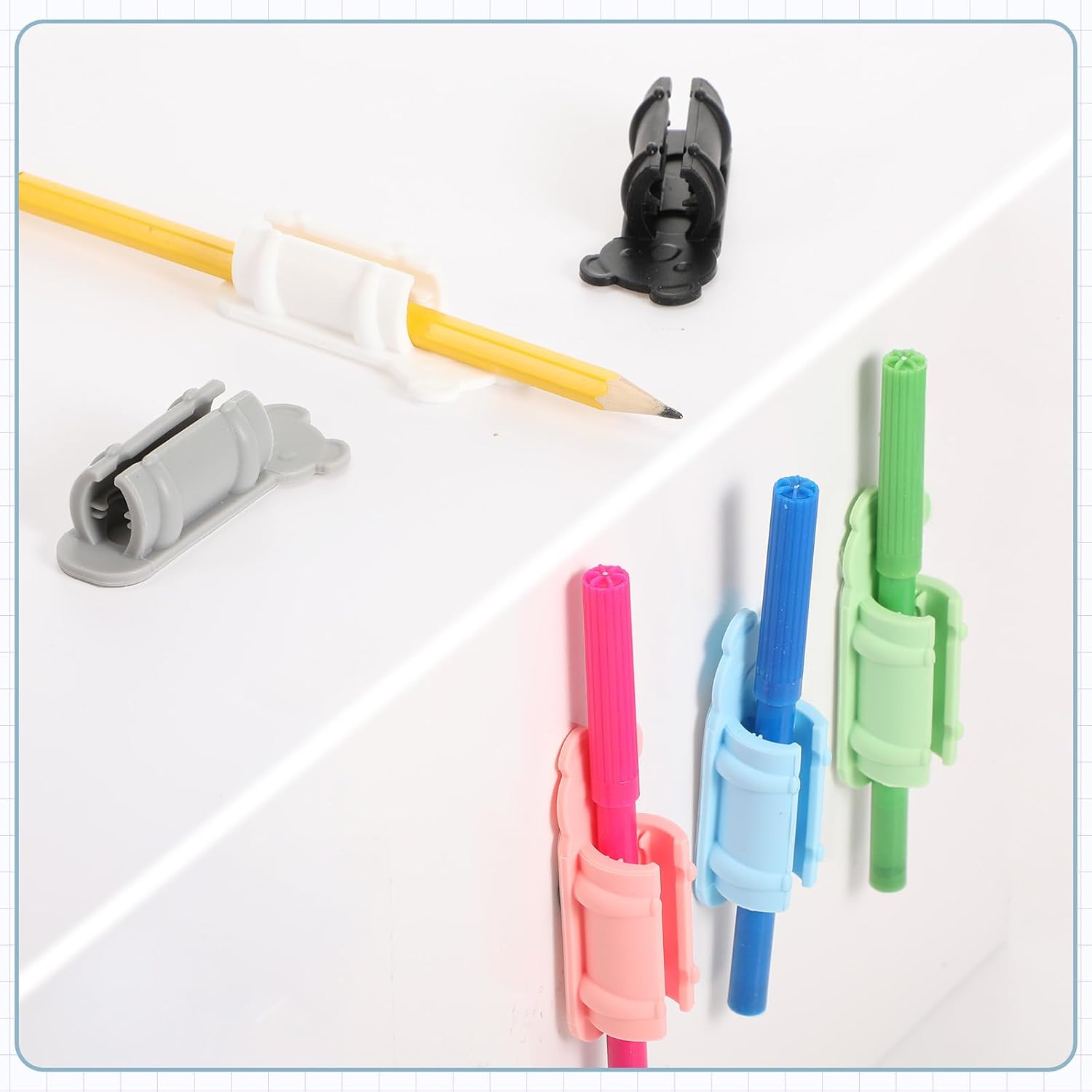 Tenceur 24 Pack Adhesive Pen Holder Koala Silicone Clips for Desk Wall image 4