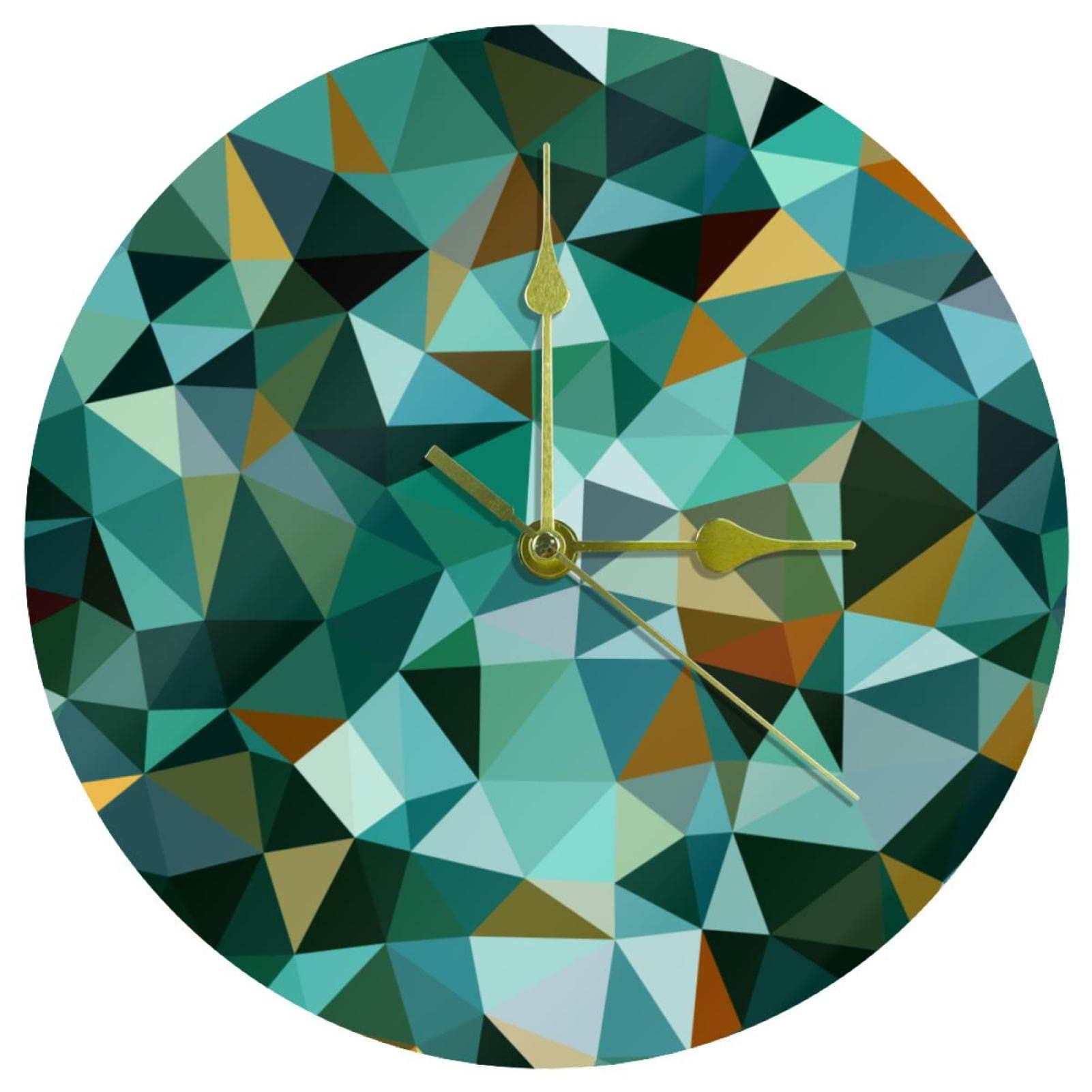 Horloge murale décorative géométrique ronde 24 cm pour salon et bureau calme