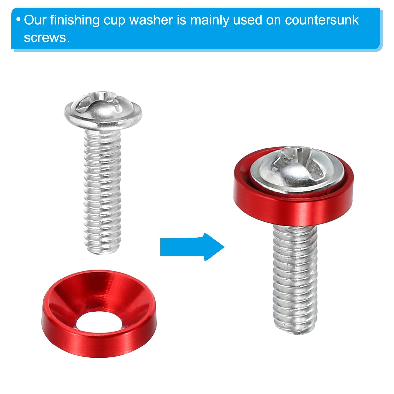 Verzonken Ringen Voor Schroeven PATIKIL M3 Verzonken Sluitringen Set Van 40 – Geanodiseerd Aluminium, Zilver Aluminium Sluitringen Schroef Accessoires Doe-het-zelf