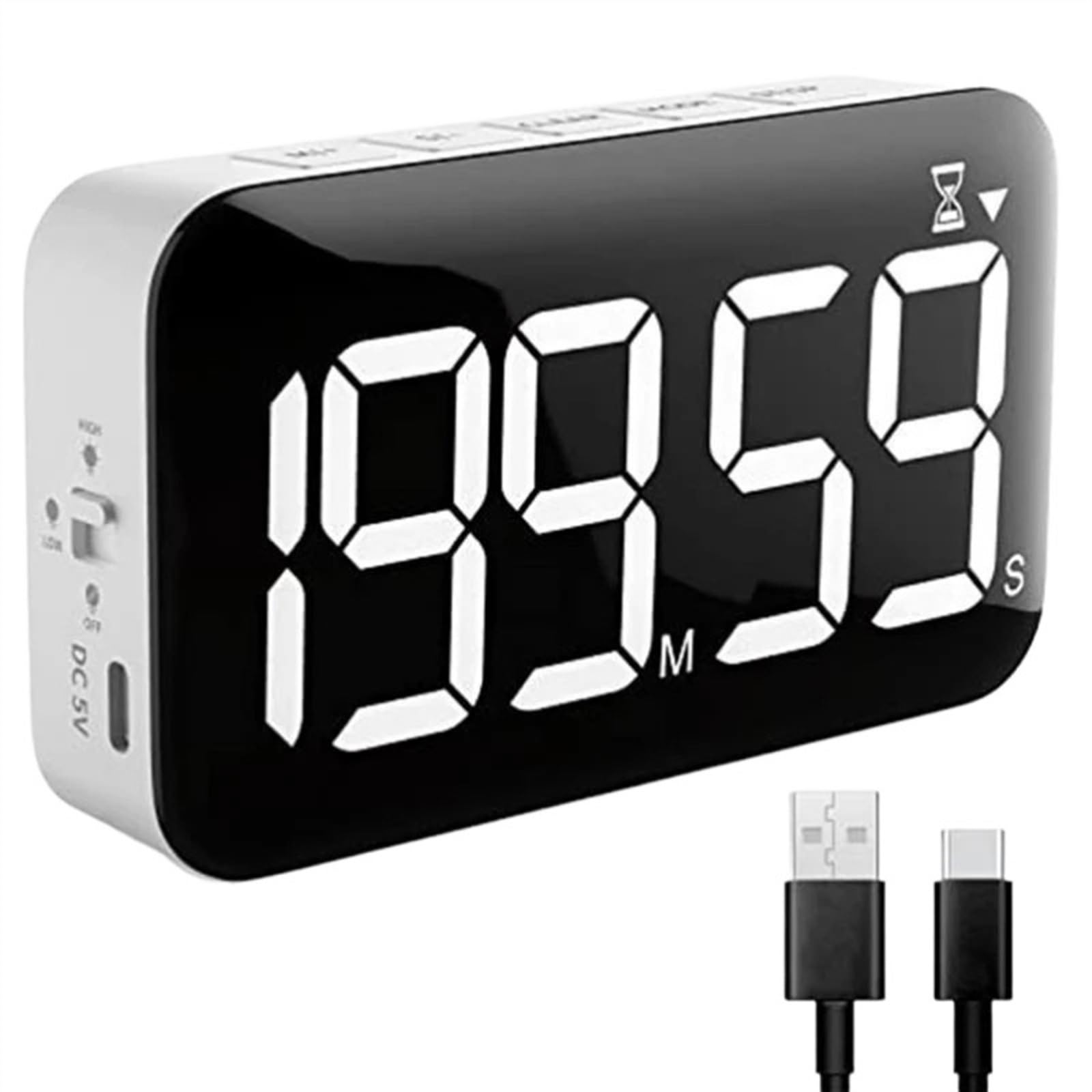 Minuterie de cuisine, bouton LED, minuterie numérique, accessoires de cuisine, compte à rebours, douche de cuisine, étude, chronomètre de Fitness