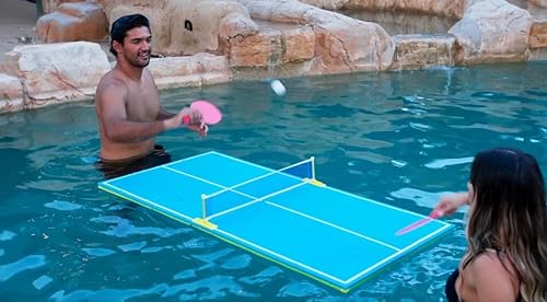 Miniatura 6 de Juego de tenis de piscina para dos (2) con mesa de billar flotante. La mejor mesa de billar flotante para horas de diversión y entretenimiento.