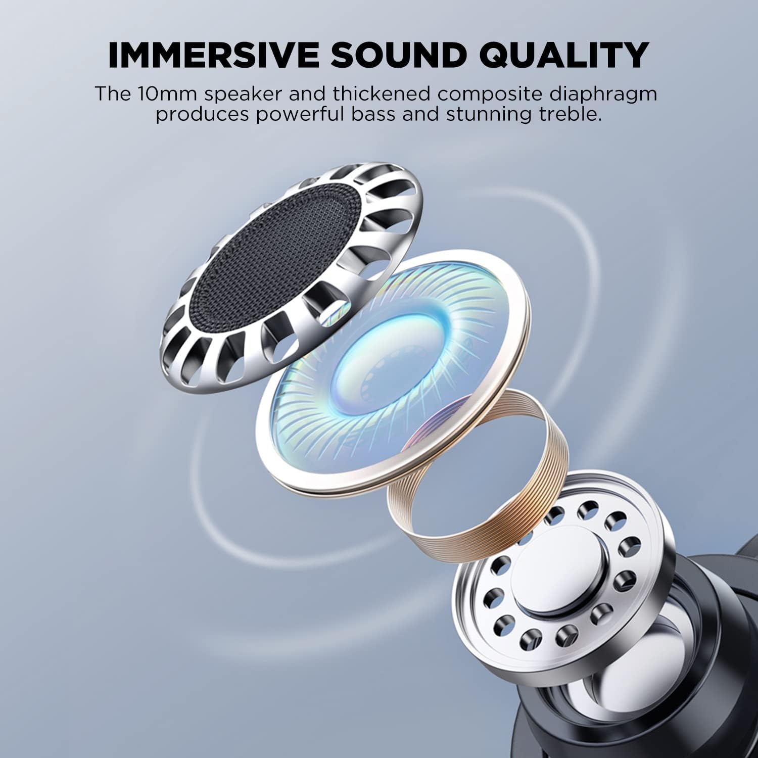 Diagram of HTC TWS9 earbud internal speaker components