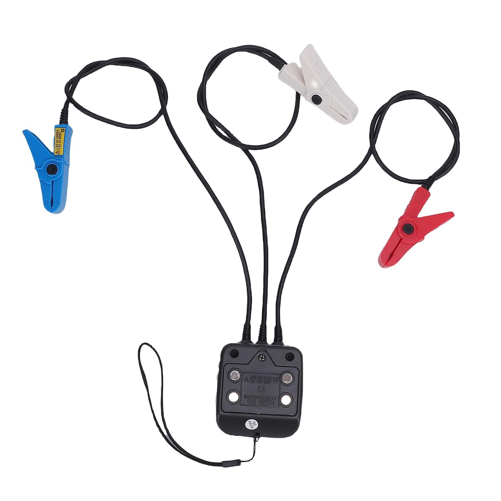 Topiky Probador de Rotación de Fase, Detector de Secuencia de Fase sin Contacto AC70-1000 V, Medidor Trifásico con Resistencia de Aislamiento de 5,4 KV para Detección de Cables Activos, Pérdida de,