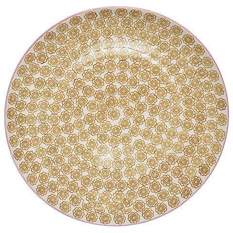 Bloomingville "Susie Teller Ø 25 cm handbemalt Speiseteller Olive Gemustert Cover