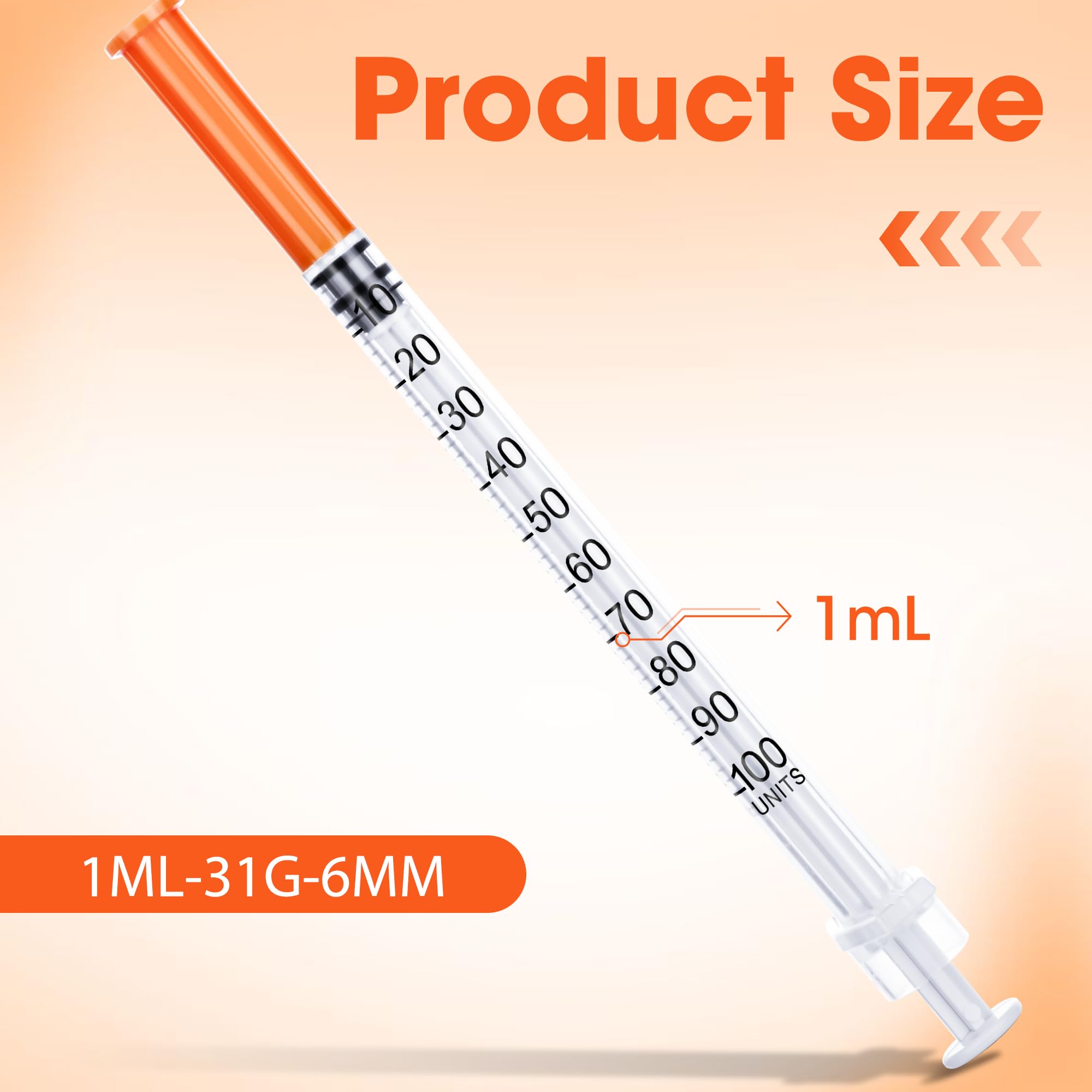 100 Stück 1 ml/cc Kunststoff Mehrzweck Messwerkzeuge(31g 6mm), Einzeln Verpackt für die Flüssigkeitstrennung, Laborzubehör (100)