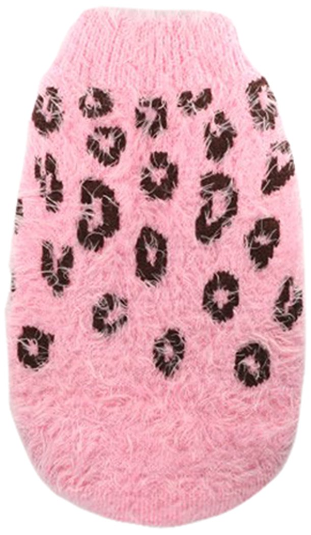 Hip Doggie HD 7FSCP M Feather Soft Cheetah Sweater - JUMPER, M, Pink