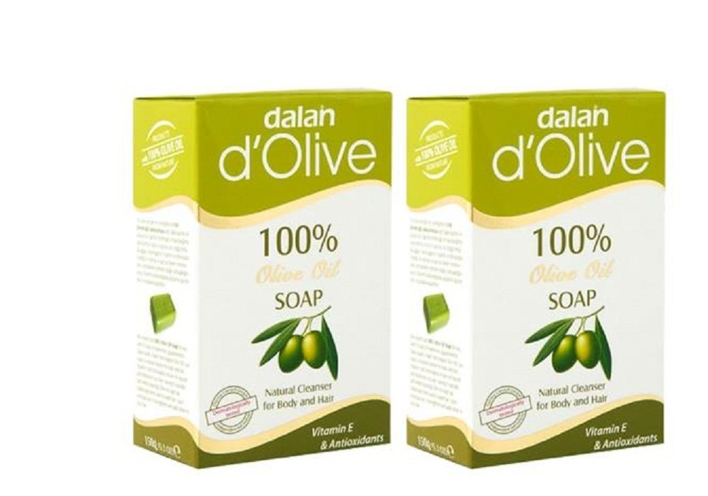 Dalan d'Olive 100% Pure Olive Soap, 150 gm (Pack of 2), Imp. from Turkey