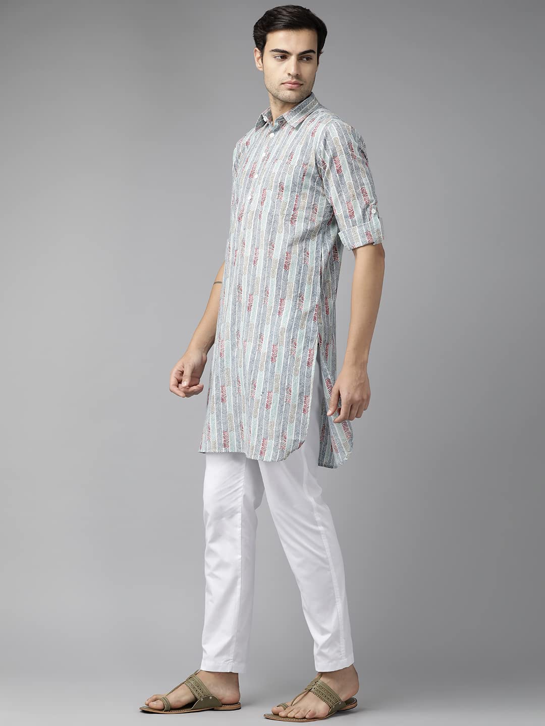 See Designs Men Multicolored Regular Pure Cotton Pathani Printed Men's Kurta_Sdpkt1162Xl
