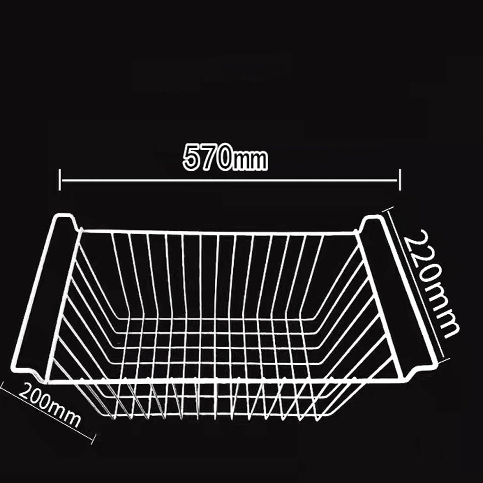 Pojemniki do zamrażarki – 2-pak koszy do przechowywania z drutu metalowego do głębokich zamrażarek skrzyniowych, wysokość 20 cm, szerokość 22 cm, długość 57 cm, idealne do wydajnego zamrażania i