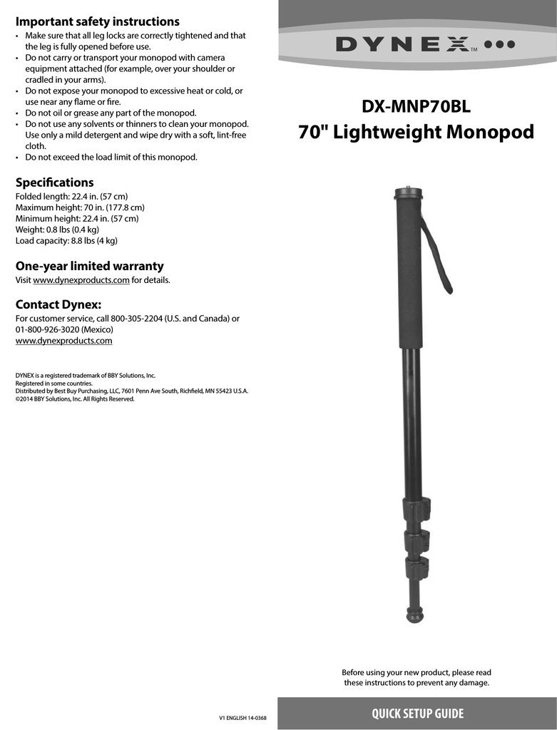 Amazon | Dynex DX-MNP70BL 70インチ 一脚(ブラック) 70インチ